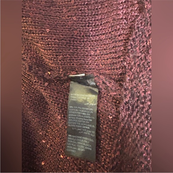 White House Black Market Breathable Light Burgundy Sequin Cardigan size XS - Picture 6 of 8